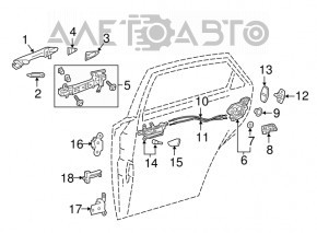 Lexus RX350 RX450h 16-22 Rear Left Outer Handle Cap