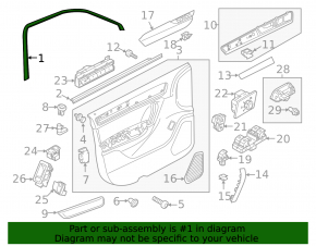 Front right inner door frame VW Touareg 11-17