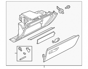 Audi A3 8V 15-20 4D black glove compartment with chrome handle