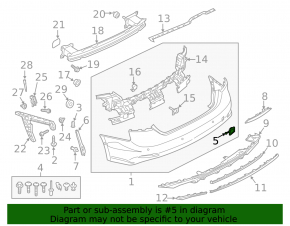 Audi A5 F5 18-19 S-Line rear bumper tow hook cap