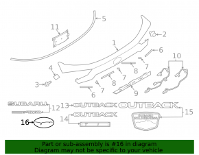 SUBARU Emblem Tailgate Subaru Outback 15-19