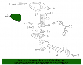 Left mirror element for Porsche Macan 22-26