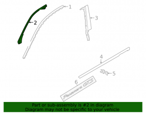 Upper door trim seal front right Porsche Panamera 10-16