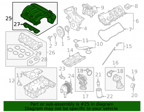 Manifold intake upper part Ford Flex 13-19