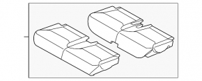 Rear seat cushion for the 3rd row of the Mazda CX-9 16-17, black leather