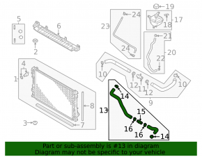 Lower cooling hose for Mitsubishi Outlander 22-25 2.5
