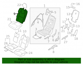 Rear seat right Volvo XC90 16-23 leather gray for 3 rows