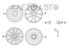 Wheel rim R17 5*114.3 Toyota Camry v50 12-14 usa XLE light curb