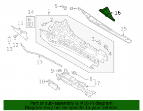 Audi A6 C8 19-25 black center console trim, upper right side