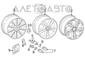 Audi E-Tron 19-23 Wheel Bolt Cap Gray