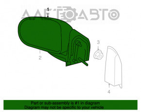 Side mirror left Jeep Compass 11-16 5 pins heating, structure