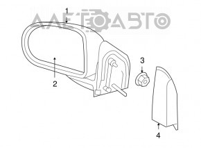 Side mirror left Jeep Compass 11-16 5 pins heating, structure