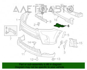 Front bumper mount right Toyota Highlander 17-19