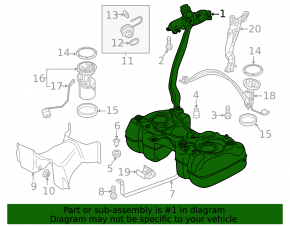 VW Tiguan 18-24 fuel tank with awd filler neck