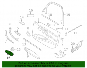 Front left window lift control BMW 3 F30 12-18 black, for automatic folding