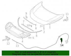 Nissan Ariya 23-25 interior hood release handle