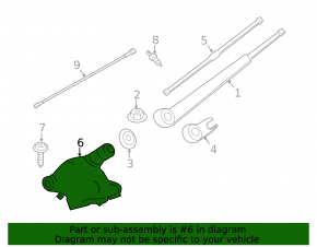 Windscreen wiper trapezoid with motor rear BMW X3 F25 11-17 bushing rusted