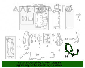 Front left brake hose Dodge Challenger 09- under 1 piston