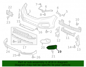 Honda Fit 2018-20 15-20 front bumper lower grille, without fog lamps