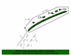 Right longitudinal roof rail for Honda CRV 17-22 in glue