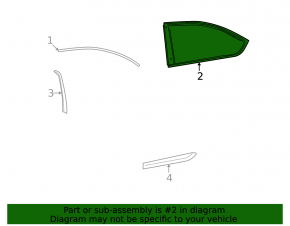 Lexus LS460 LS600h 07-17 rear right door molding, chrome