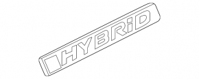 Emblem with the inscription HYBRID on the left fender of the Honda Accord 18-22