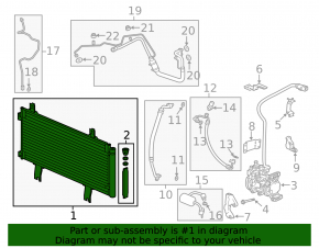 Air conditioning radiator condenser Honda Accord 18-22 2.0 hybrid, dented