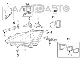 Left front headlight Lexus IS250 IS350 06-08 halogen