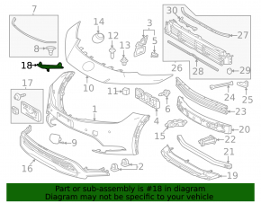 Left fog light bracket for Toyota Prius 23-26