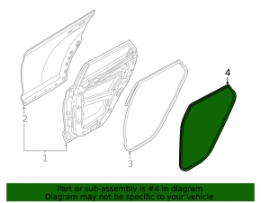 Rear left door seal for Hyundai Tucson 22-25