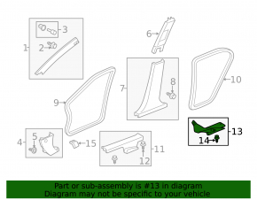 Black rear left door sill plate for Honda Accord 2013-2017