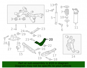 Rear right transverse control arm GMC Terrain 18- upper