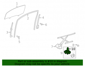 Front right window lift motor Toyota Sequoia 08-16