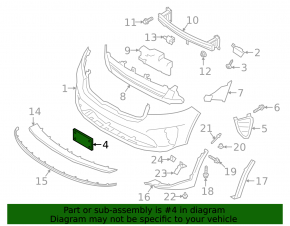 Front Bumper License Plate Plate Kia Sorento 19-20 Sport