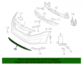 Front bumper center trim Kia Optima 11-13 usa hybrid