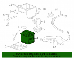 Battery 12v CHEVROLET VOLT 11-15 62Ah 680A Euro AGM +-Reverse EXIDE