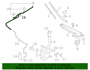 Lincoln MKZ 13-15 Windshield Washer Hose