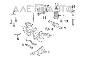 Rear left trunnion Mazda CX-7 06-09