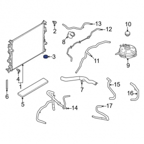 Radiator support lower left Ford Escape MK4 20-24 rubber