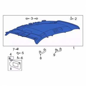 Ford Bronco Sport 21-25 Gray Headliner for Sunroof