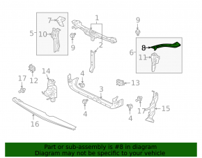 Mitsubishi Galant 04-12 TV eyelash bar, left