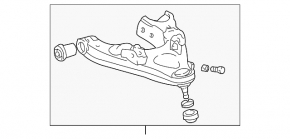 Lower control arm, front right, Lexus LX 98-07