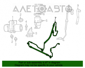 Power steering hose Dodge Durango 11-15 3.6 pump-rack long