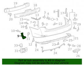 Rear bumper mount, outer left, Lexus GS 13-19