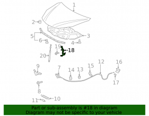Right hood hinge for Toyota Solara 2.4 04-08