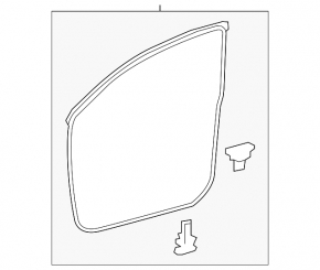 Front left door seal for Toyota Sequoia 08-16