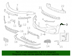 Front bumper mount left Acura TLX 21-25