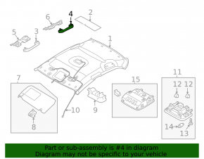 Rear left ceiling handle Hyundai Elantra 21-26 black