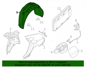 Rear left fender liner Hyundai Sonata 20-23 Korea