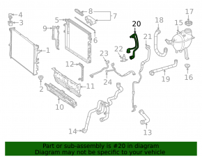 Cooling system return pipe to tee tank Mercedes W167 GLE 450 20-26